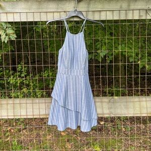 Blue and White Striped Dress